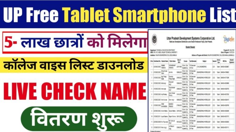 UP Free Tablet Smartphone Yojana 2024 क्या है और आप इस योजना में आवेदन कैसे कर सकते हैं? जानें